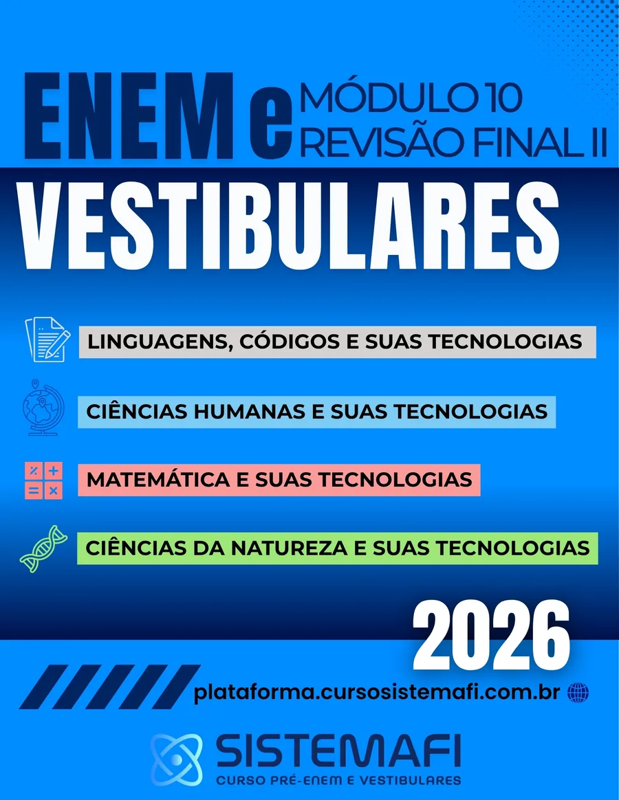 Capa do caderno ENEM e Vestibulares, Módulo 10, Revisão Final II